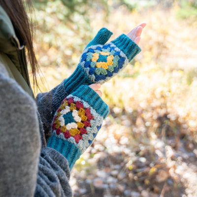 Crochet Wrist Warmer Blue