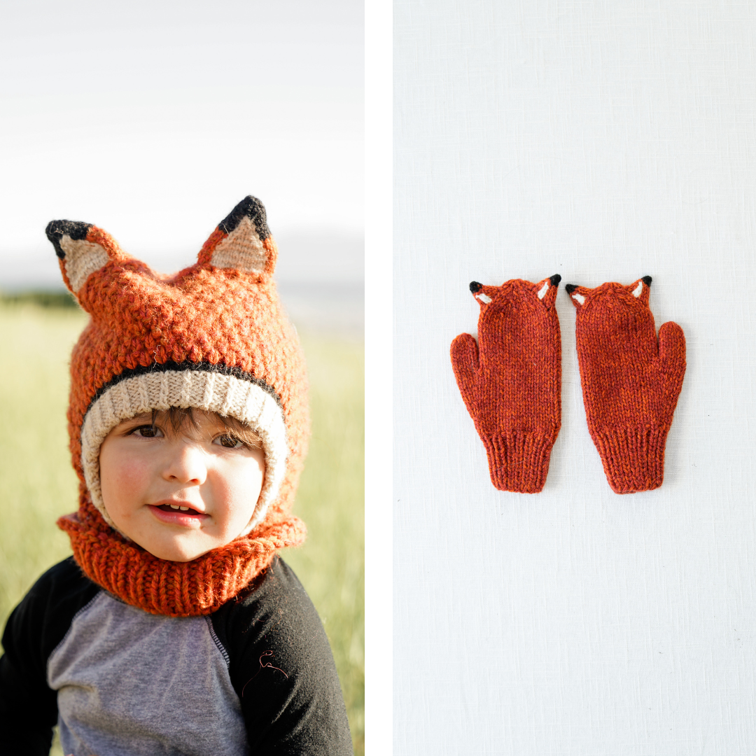 Kids Animal Hood and Mitten Pack
