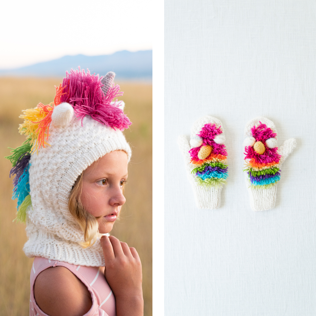 Kids Animal Hood and Mitten Pack