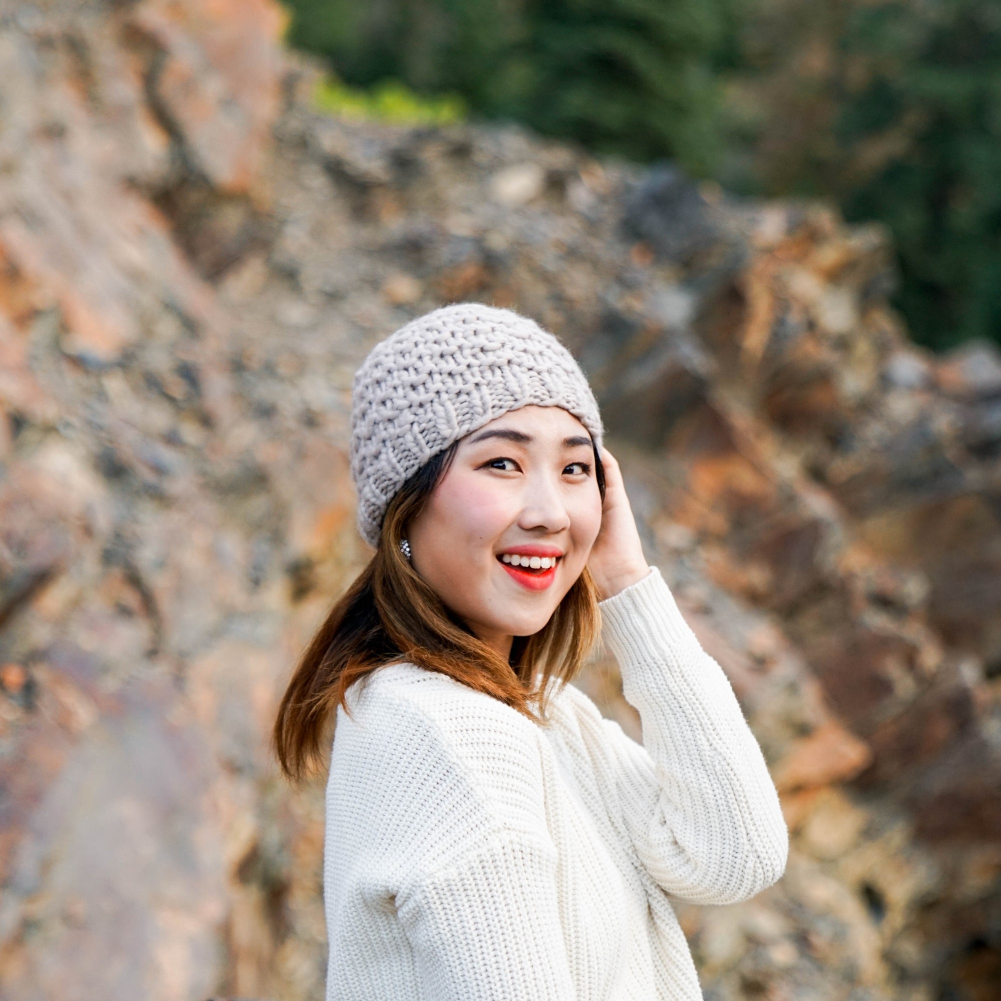 Knitted Cloud Beanie Cream