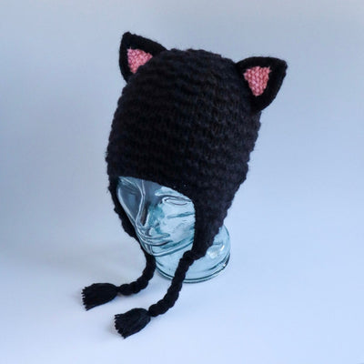 Adult Animal Hat Black Cat