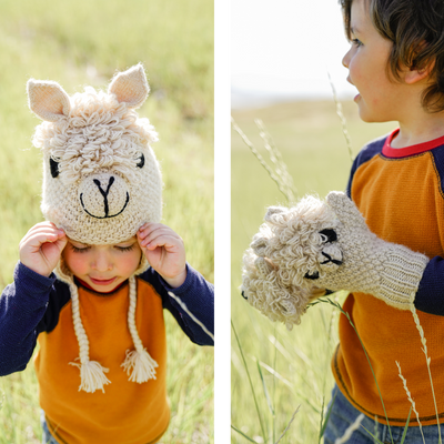 Kids Animal Hat and Mitten Pack