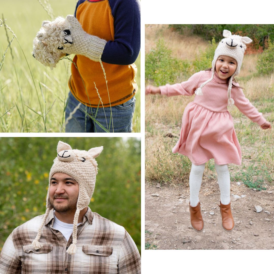 Adult & Kids Animal Hat & Mitten Pack