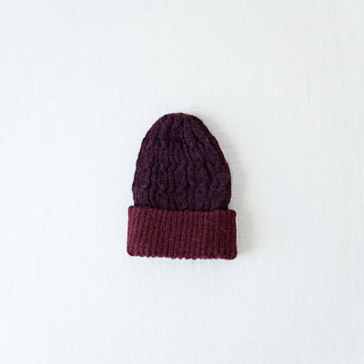 Knitted Reversible Cable Beanie