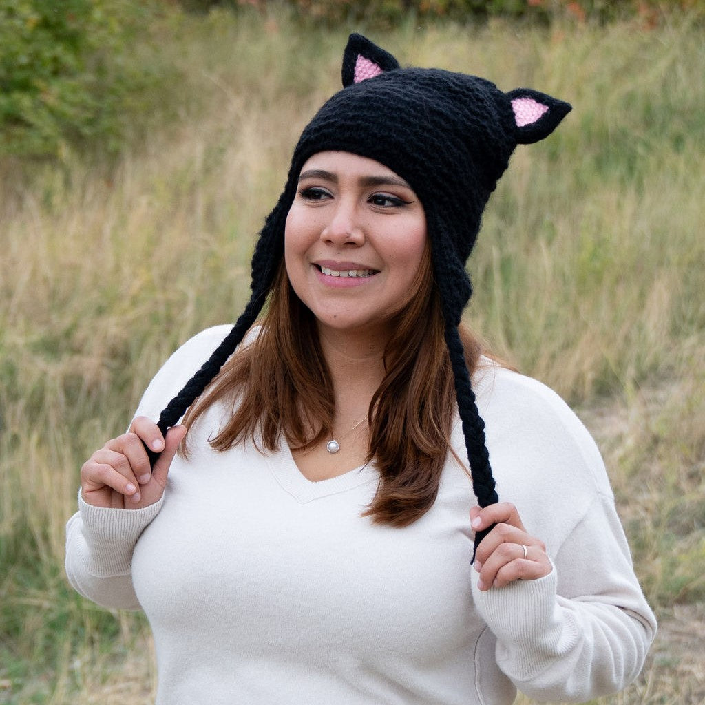 Adult Animal Hat Black Cat