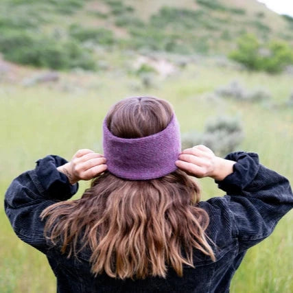 Alpaca Ear Warmer Purple