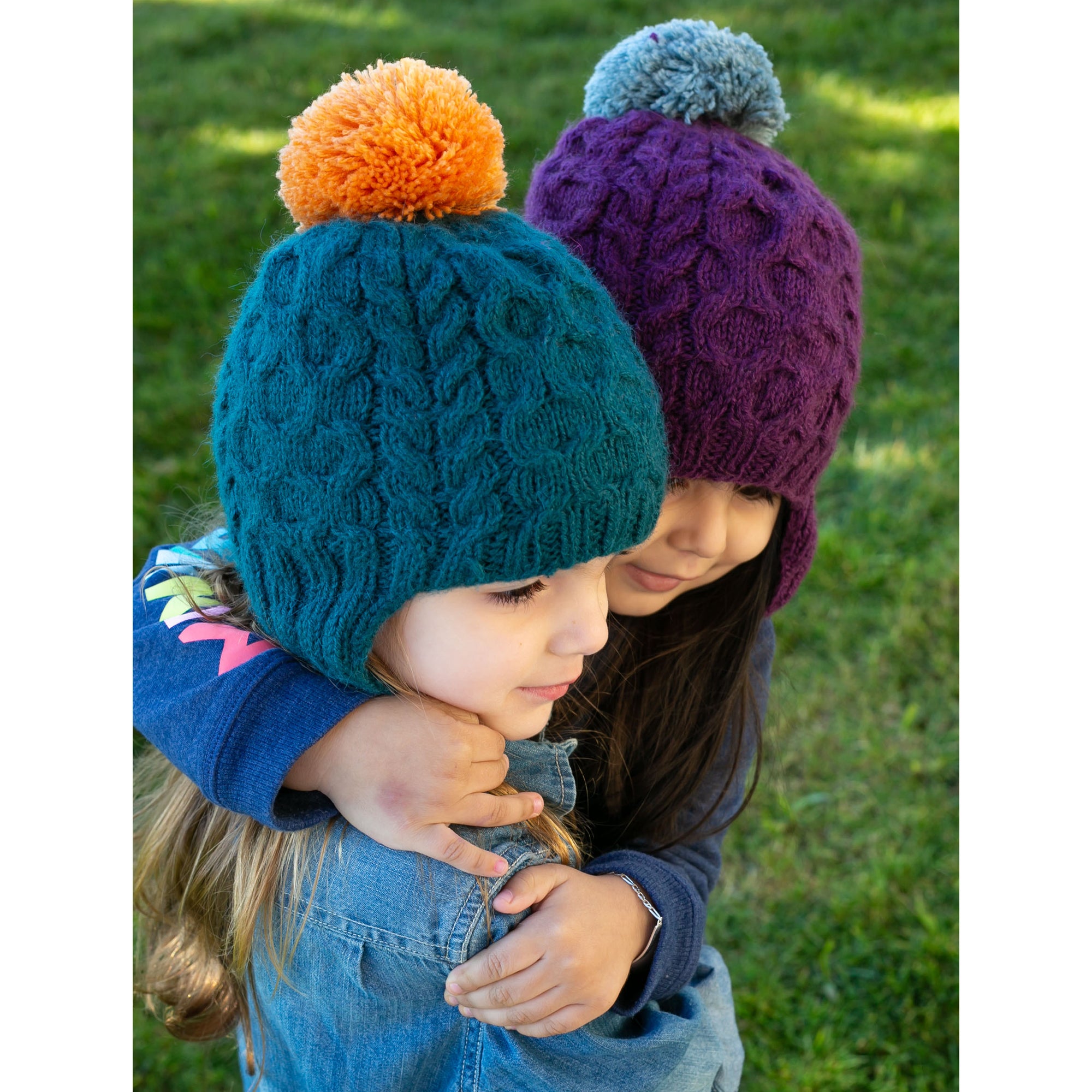 Kids Cable Pom Hat