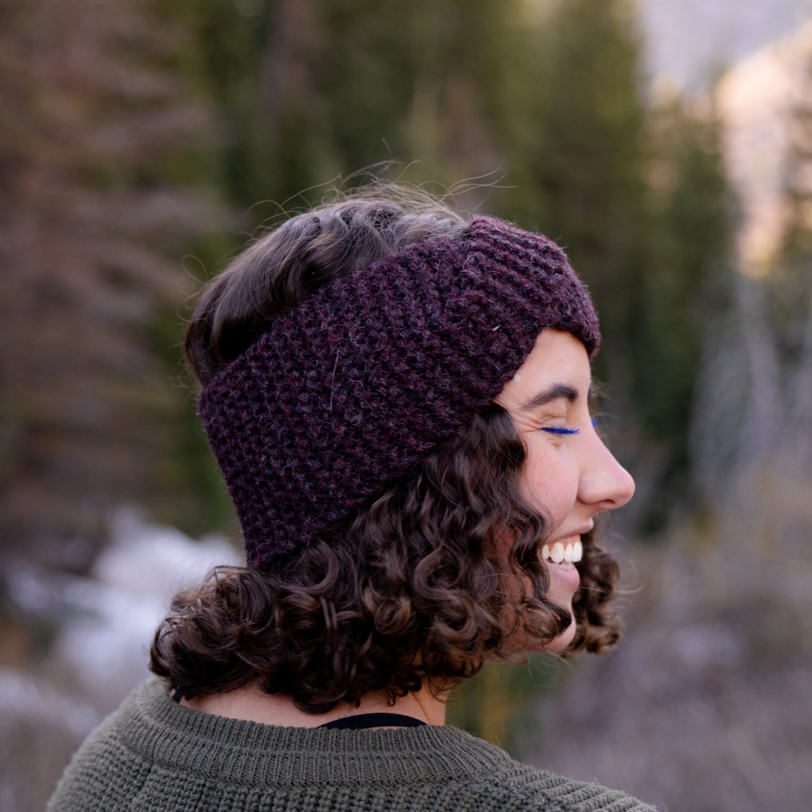 Andes Gifts Fair Trade Hand Knit Ear Warmer Headband Fleece Lined