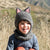 Kids Animal Hood Grey Cat